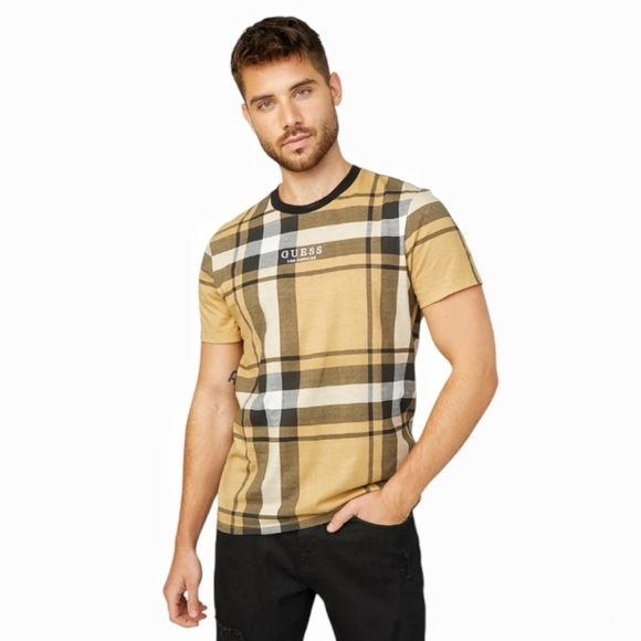 Guess - Plaid Short Sleeve T-Shirt Embroidery - Picture 13 of 13
